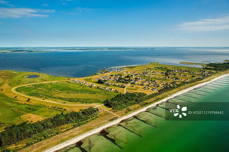 德国希登塞岛Neuendorf海湾与港口海滩图片素材