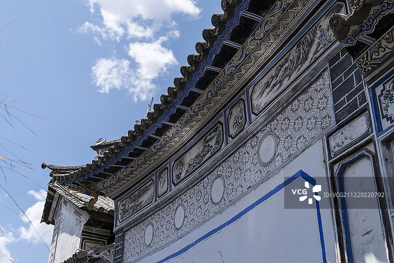 云南省大理喜洲古镇白族建筑图片素材