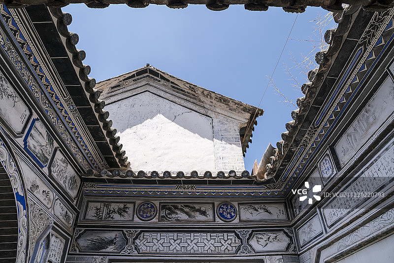 云南省大理喜洲古镇白族建筑图片素材