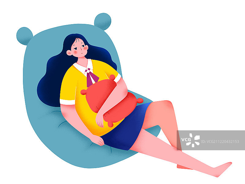 一个只想静静躺着的年轻女孩图片素材