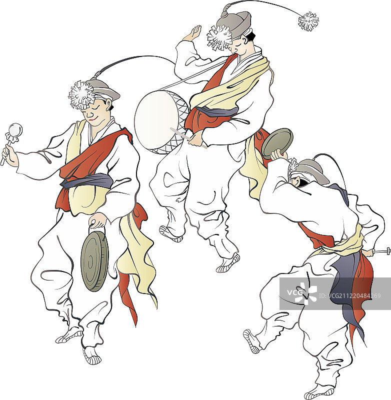 韩国民俗画人物插画 198图片素材