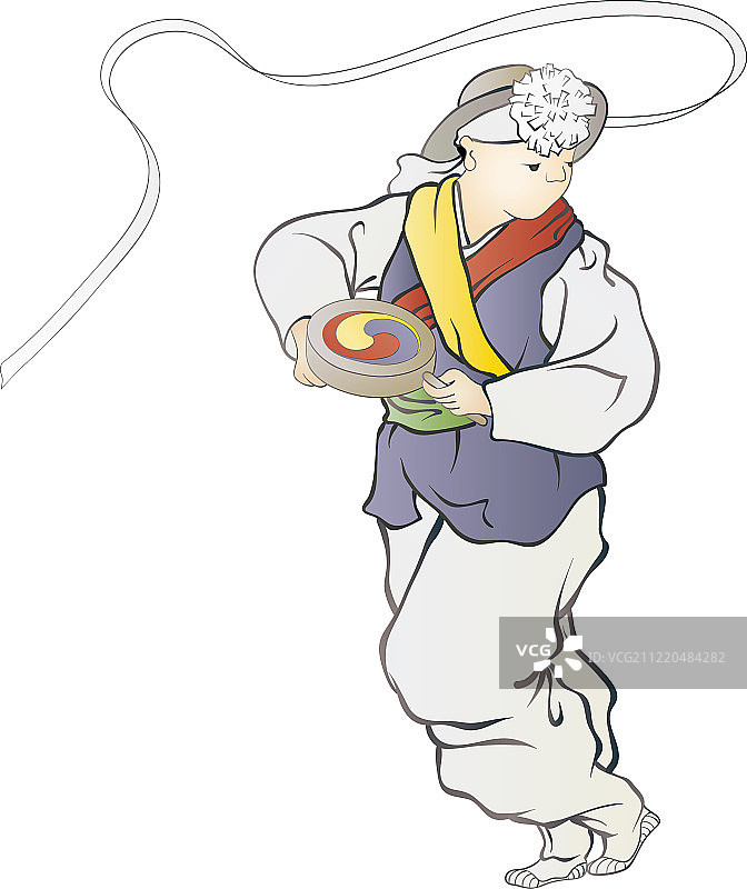 韩国民俗画中的人物插画.204图片素材