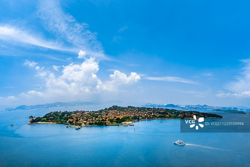 厦门城市风光-鸟瞰鼓浪屿图片素材