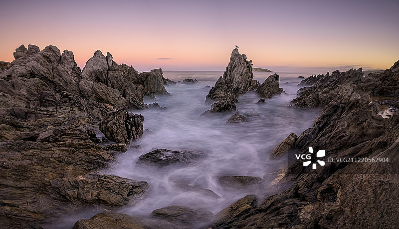 南澳大利亚的海景日落慢门图片素材