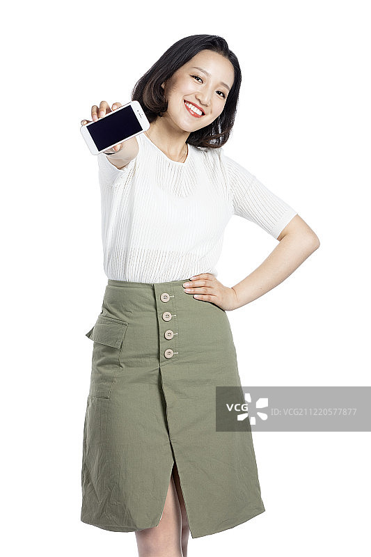 拿着手机的商务女士图片素材