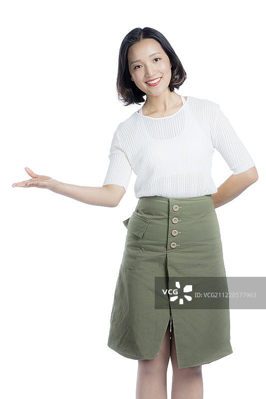 优雅的年轻女士做手势图片素材