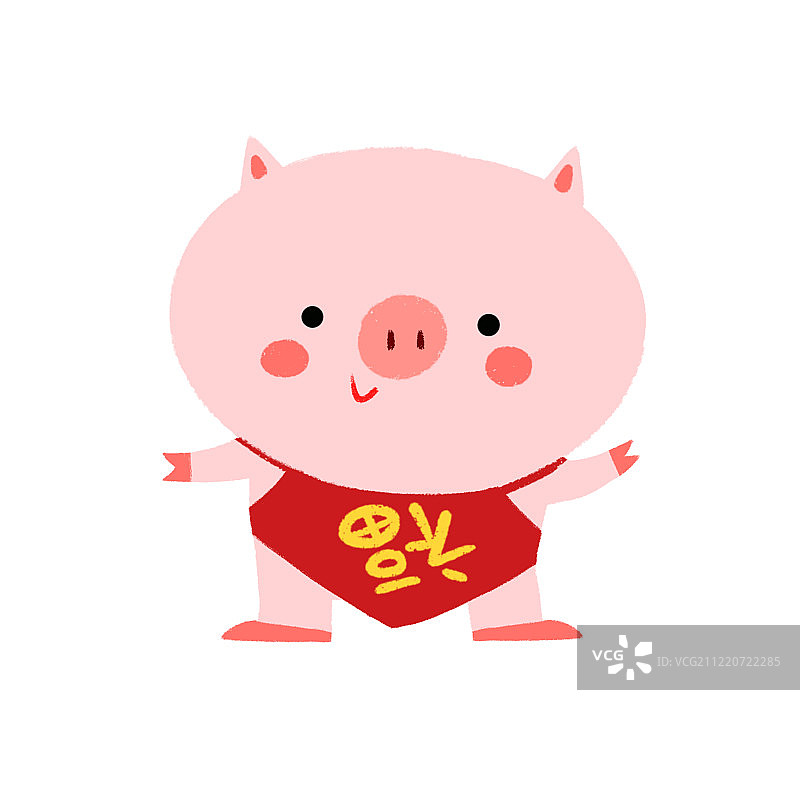 小猪 肚兜 白背景图片素材
