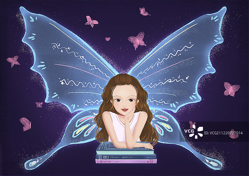 时尚插画女为悦己容读书篇图片素材