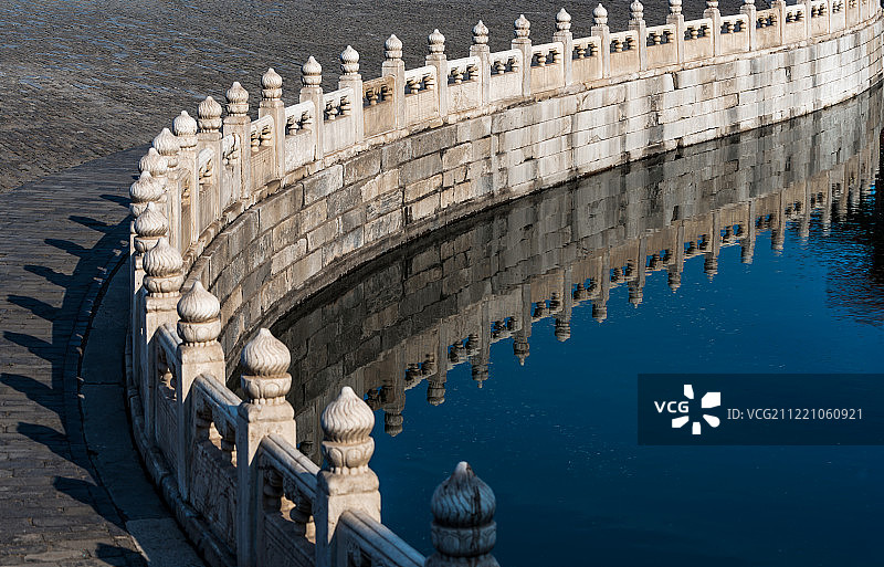 北京故宫护城河汉白玉围栏图片素材