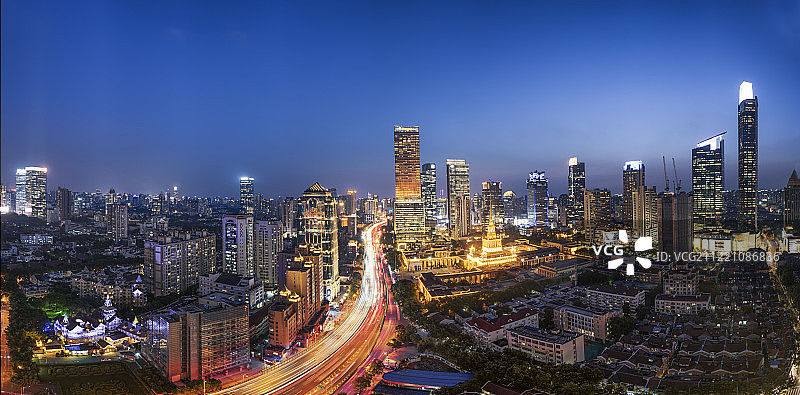 静安区南京西路展览中心全景图图片素材