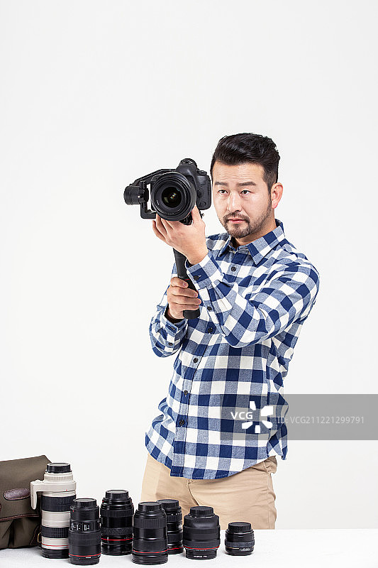 40-49岁男人，相机，爱好图片素材