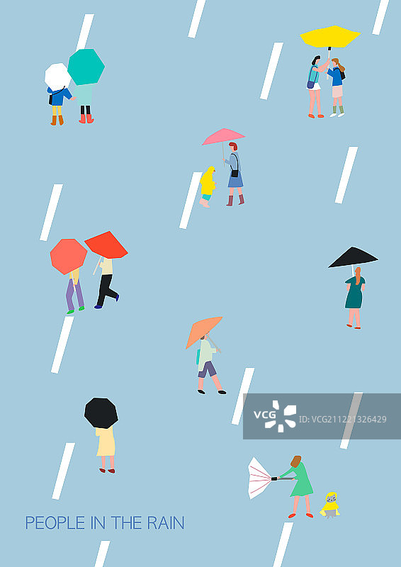 生活方式插画雨季天气图片素材