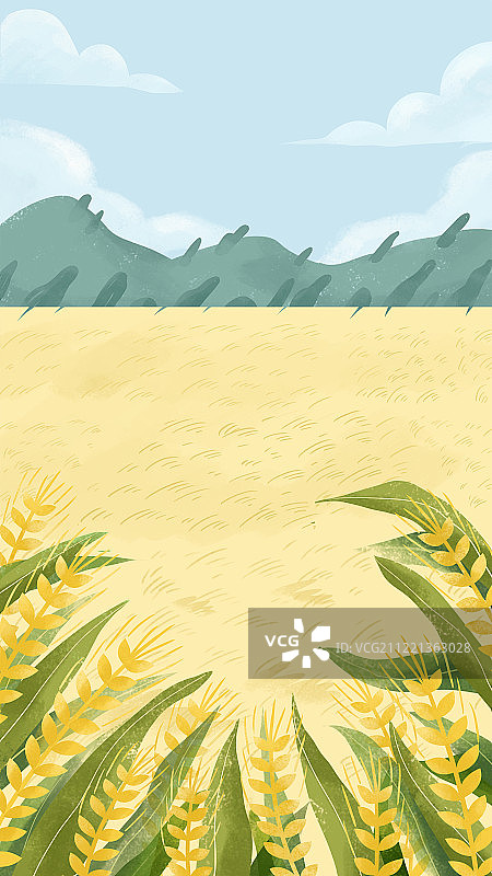 夏季 芒种 田野上的稻草人图片素材