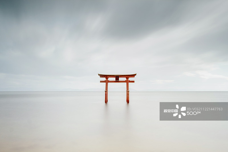 琵琶湖鸟居图片素材
