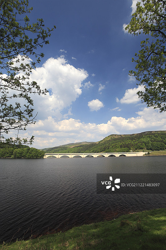 德比郡德温特山谷Ladybower水库的春季景色图片素材