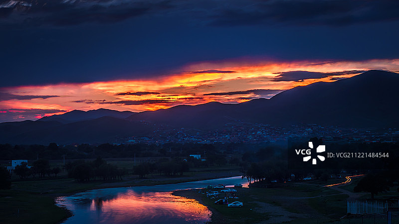 日落乡村风光图片素材
