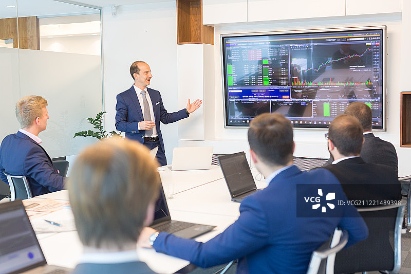公司会议上的商务演示：企业商务概念图片素材