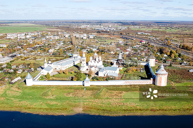 沃洛格达市鸟瞰图：房屋图片素材