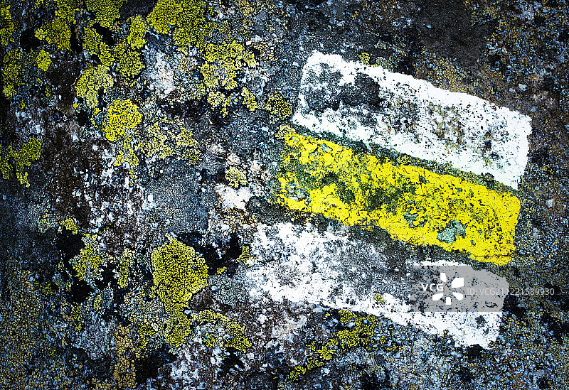 花岗岩黄色旅游标志牌细节图片素材