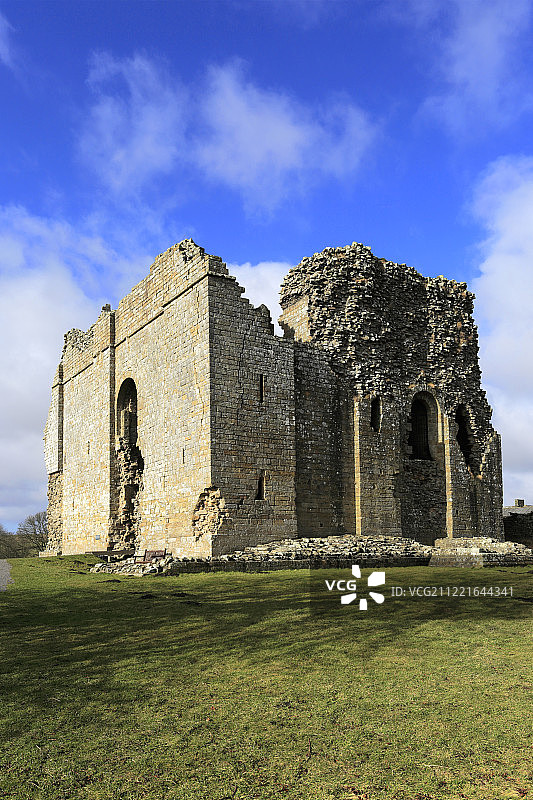 博斯城堡遗址，英国达勒姆郡蒂斯dale博斯村图片素材