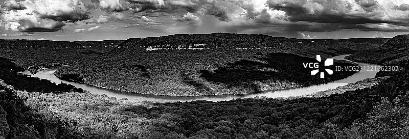 田纳西州马蹄湾（黑白）图片素材
