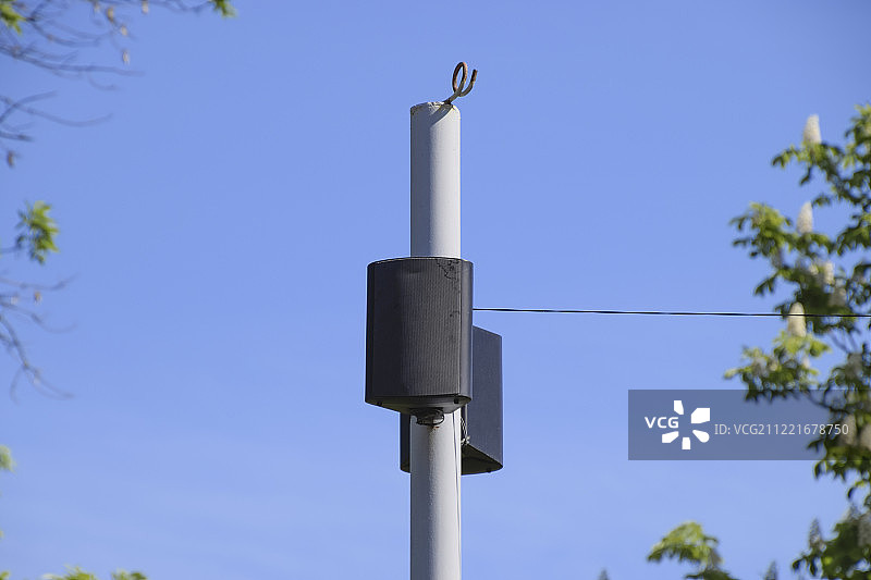 杆子上的扬声器，户外步行音响图片素材