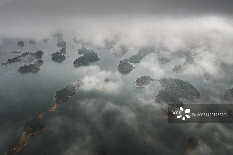 杭州淳安千岛湖黄山尖图片素材