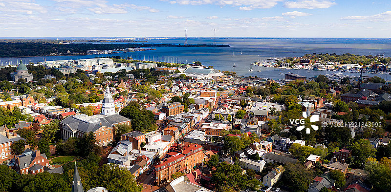 马里兰州安纳波利斯州议大厦航拍全景图片素材