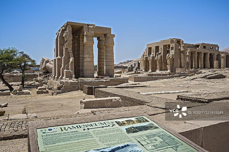 埃及卢克索底比斯拉美西斯二世祭庙图片素材