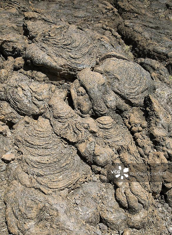 西班牙加那利群岛绳状熔岩地图片素材