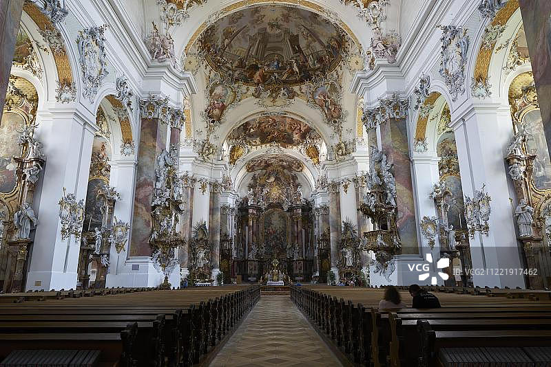 奥托博伊伦修道院内饰，德国巴伐利亚图片素材