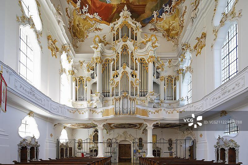 德国罗根堡修道院的管风琴走廊图片素材