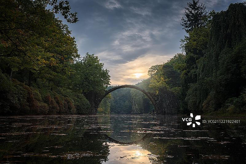 德国萨克森州克罗姆劳公园的拉科茨桥图片素材