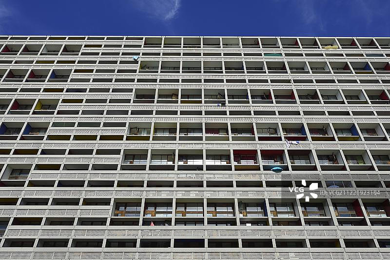 法国布里埃现代住宅外立面，勒·柯布西耶设计，联合国教科文组织世界遗产图片素材