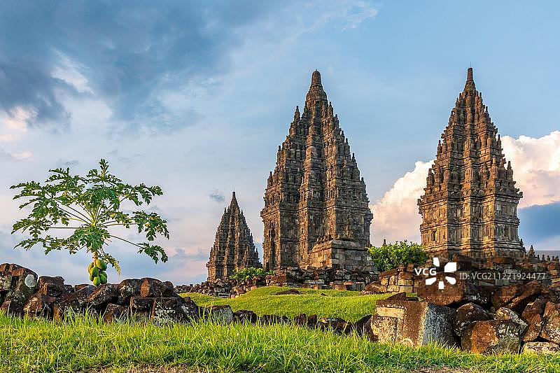 普兰巴南或拉拉·琼格朗，印度教寺庙，日惹地区，爪哇，印度尼西亚，亚洲图片素材