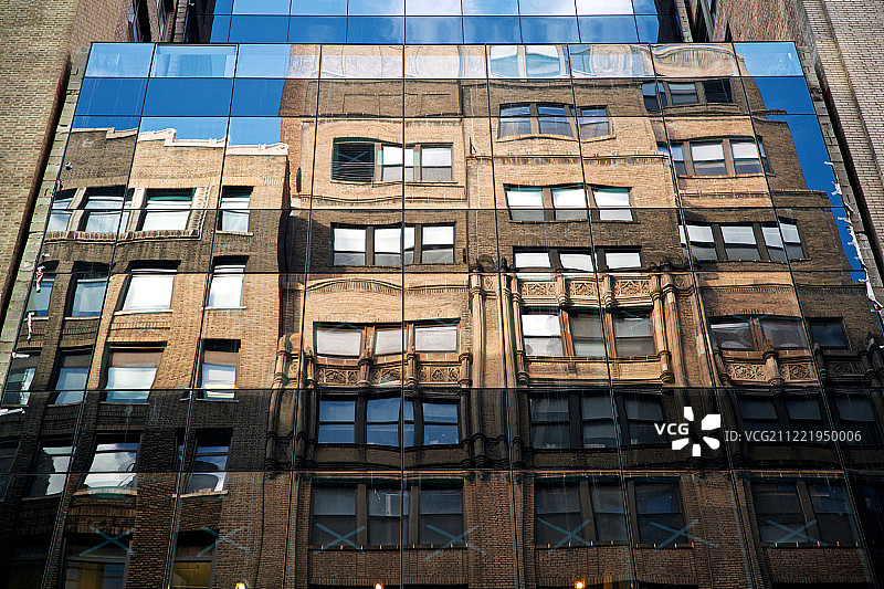 纽约市倒影图片素材