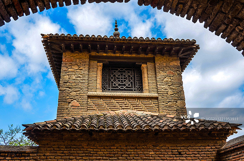 阿尔卡萨瓦的摩尔式窗户图片素材