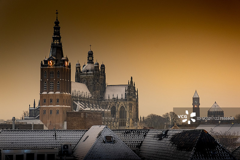 两座教堂图片素材
