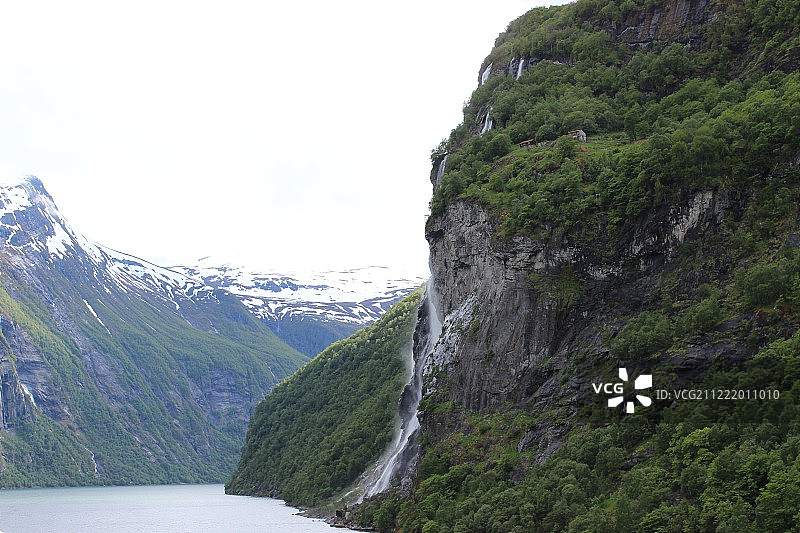 盖朗厄尔峡湾的七姐妹瀑布图片素材