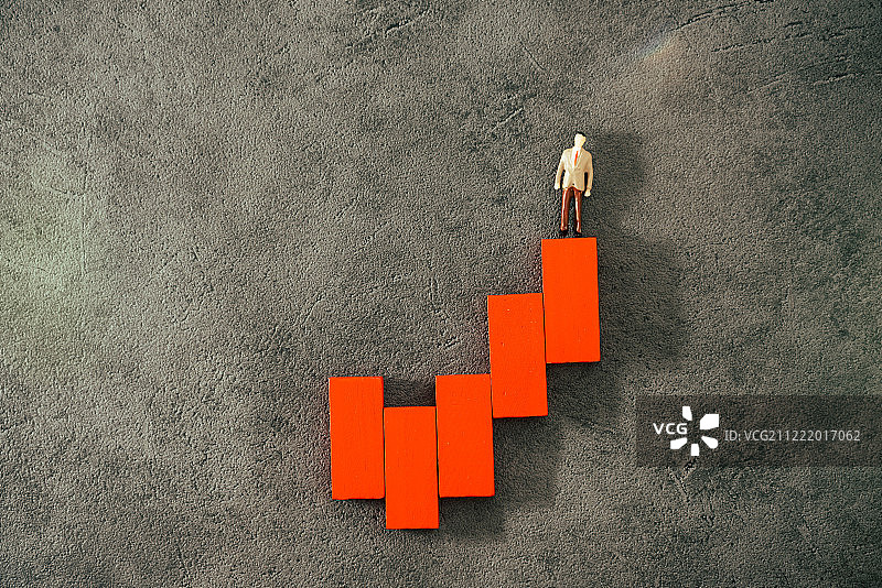 商业投资概念图：股票涨跌柱状图图片素材