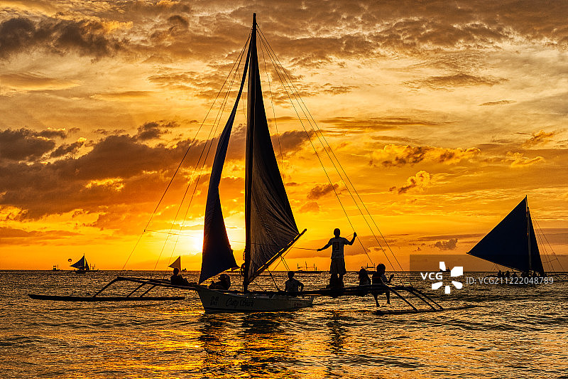 长滩岛日落图片素材