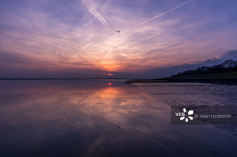 威廉港日落图片素材