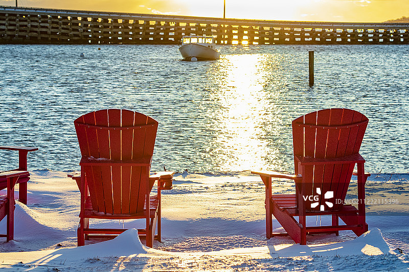 缅因州贝利岛CRIBSTONE桥图片素材