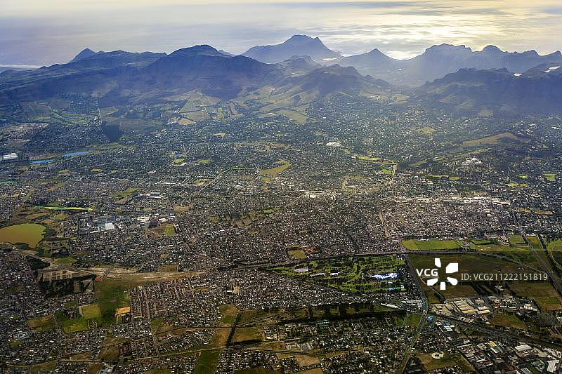 南非西开普省开普敦南部郊区鸟瞰图片素材