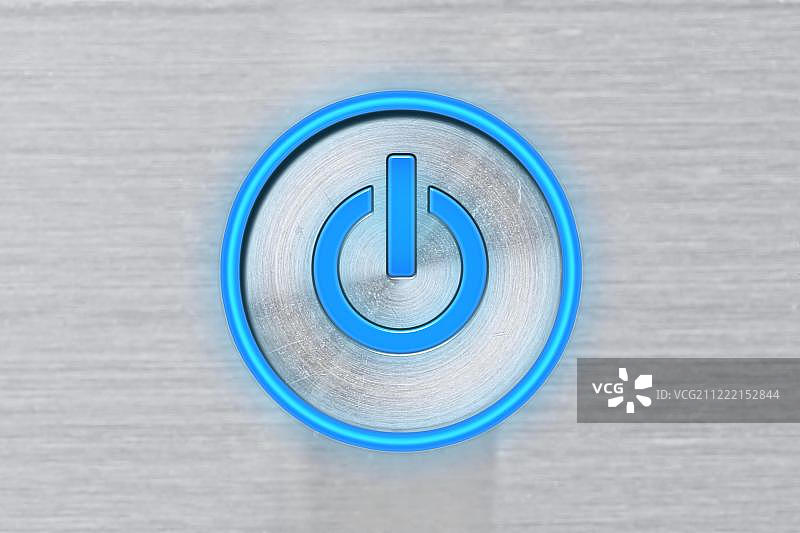 蓝色电源启动按钮图片素材