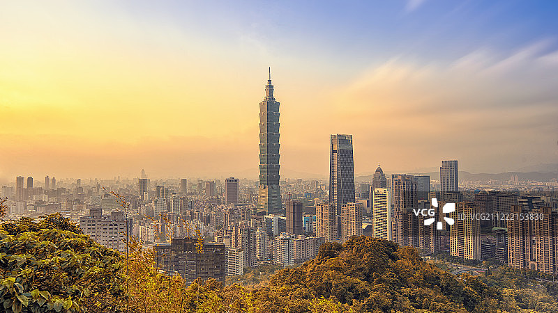 中国台湾台北城市天际线，2019年1月25日图片素材