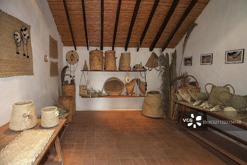 露天博物馆的销售室，阿尔科希达博物馆村，特非亚，富埃特文图拉岛，加那利群岛，西班牙，欧洲图片素材