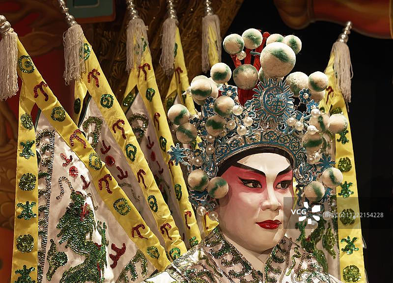 中国香港粤剧人物六国大元帅戏服人偶，香港文化博物馆图片素材