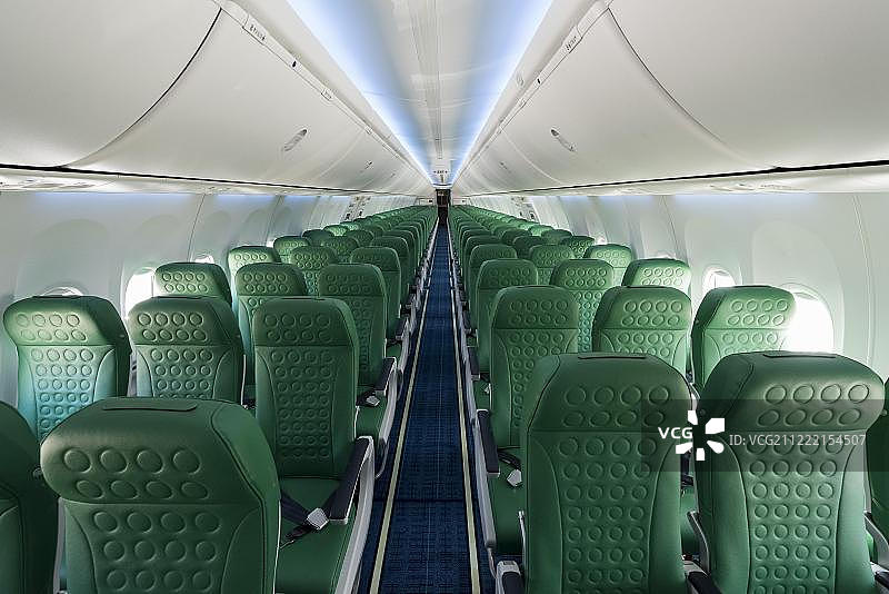 特拉维亚航空公司波音737-800客舱，慕尼黑机场，德国巴伐利亚州图片素材