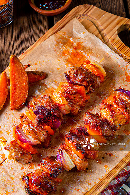 香辣红椒风味炸红薯条图片素材